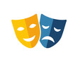 © SolaruS - Comedy and Tragedy Masks. Masquerade Mask, Comic and Tragic Vector Icon for Theater or Carnival.