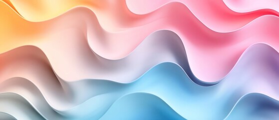 Canvas Print - Abstract Pastel Waves with Gradients