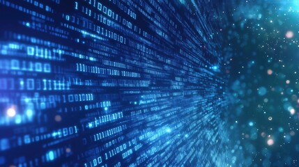Abstract binary data flow in digital spaceAbstract binary data flow in digital space