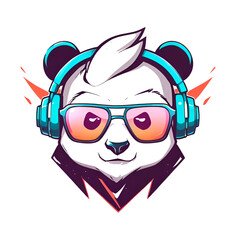 Canvas Print - Cool Panda with Headphones