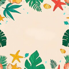 Poster - Tropical Summer Border Illustration