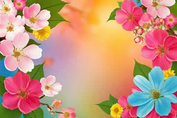 Wall Mural - Radiant Floral Silhouettes and Vivid Summer Bloom Designs for Stunning Displays