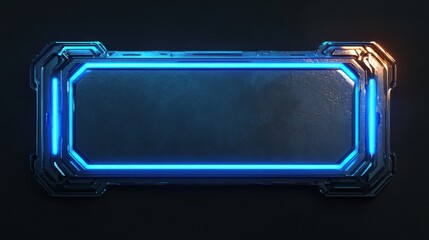 Wall Mural - a blue square with a neon glow