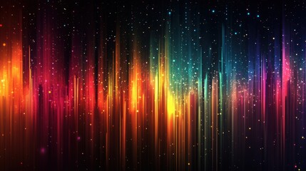 Wall Mural - a colorful, multi-colored, and long line of stars
