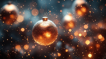 Poster - Three red Christmas ornaments are sitting on a red background