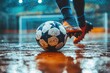 © At My Hat - Soccer player about to kick ball. Capture the thrill of the game with this image of a player ready to strike the ball.