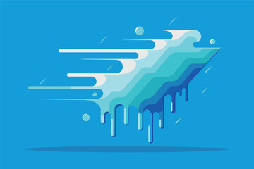 Fototapete - A vibrant splash of turquoise water rising dynamically from a surface, showcasing motion and energy in a playful aquatic design against a teal background