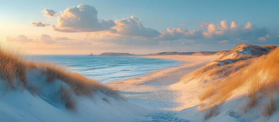 Sticker - Scenic Beachscape at Sunset