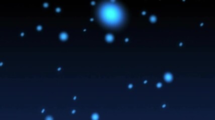 Wall Mural - animation of blue light spots on black background