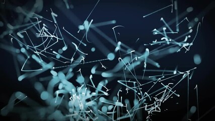 Wall Mural - animation of blue light trails on black background