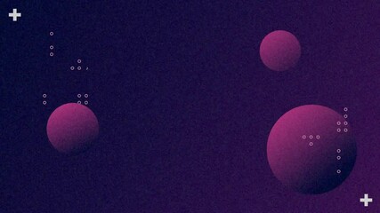 Wall Mural - animation of pink circles on purple background