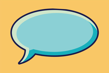Aufkleber - A colorful speech bubble on a vibrant yellow background, ideal for conveying messages or ideas in graphic design or digital communication