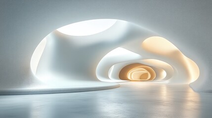 Poster - Abstract White Tunnel