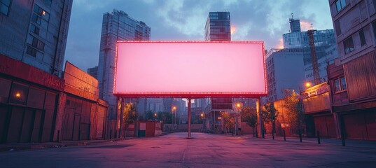 Canvas Print - Blank Billboard in Urban Setting