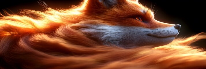 Canvas Print - A fox with orange fur is blowing out a cloud of smoke. The fox is smiling and he is enjoying the moment