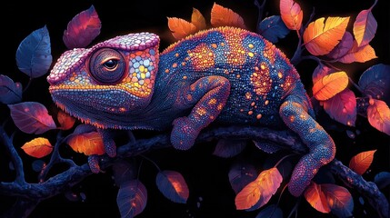 Wall Mural - Chameleon on a Branch