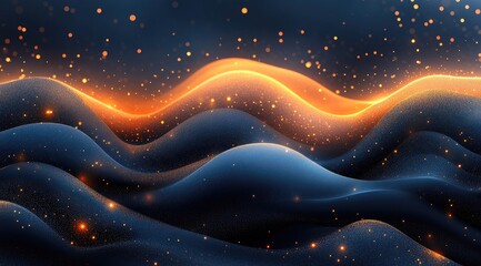 Poster - Abstract Glowing Waves