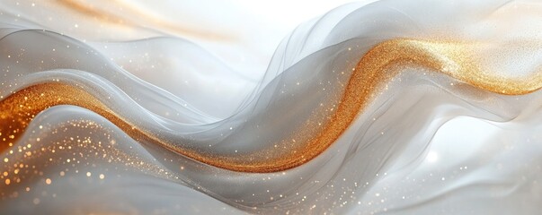 Canvas Print - Abstract Golden Waves