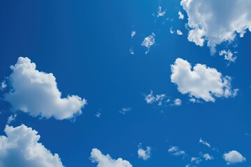 Scenic blue sky with fluffy white clouds