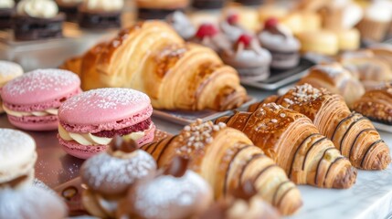 Sticker - Assortment of delicious french pastries and desserts