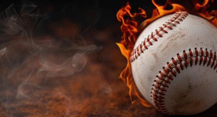 Poster - Fiery baseball in flames