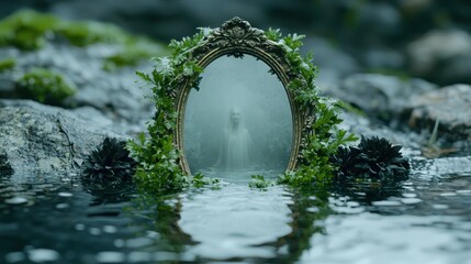 Poster - Mystical mirror in enchanted forest