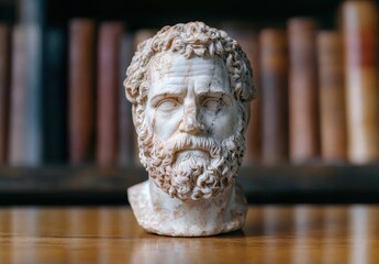 Canvas Print - Ancient marble bust sculpture of a bearded man