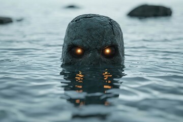 Poster - Mysterious creature emerging from dark waters