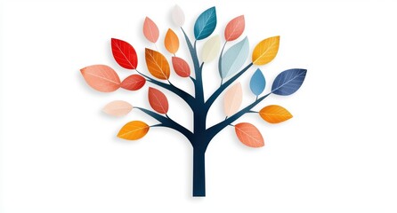 colorful autumn leaves on a tree branch