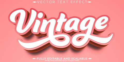 Poster - Retro sticker text effect, editable 70s and 80s text style