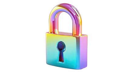 digital padlock on a transparent background