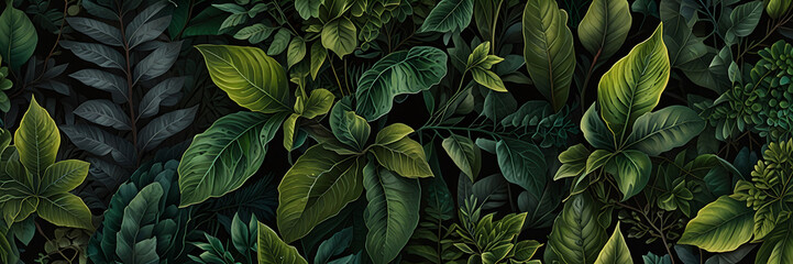 Wall Mural - green leaves botanical colorful background organic ecology nature tropical