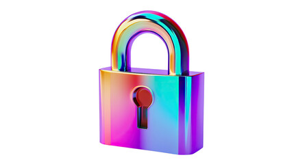 digital padlock on a transparent background