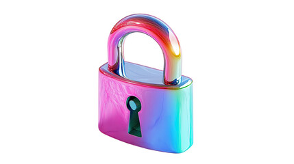 digital padlock on a transparent background