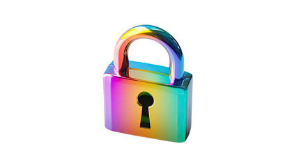 digital padlock on a transparent background