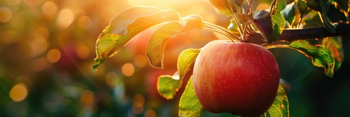 Wall Mural - Fresh Red Apple from the Orchard