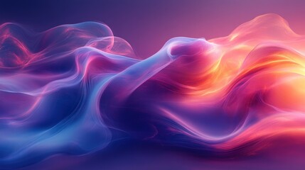 Wall Mural - Abstract colorful smoke-like waves with vibrant colors.