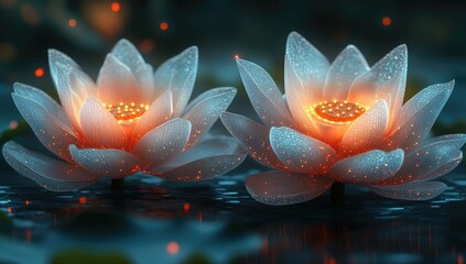 Sticker - Glowing Water Lilies