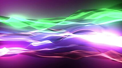 Poster - Animation of colourful light trails on purple background