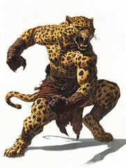 Wall Mural - Character illustration of an anthropomorphic Leopard