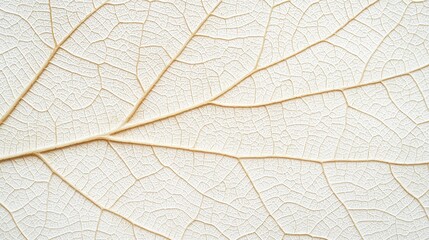 Canvas Print - Closeup White Leaf Vein Texture Background