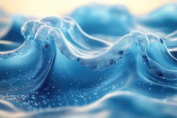 Canvas Print - Close-up of a Blue Wave