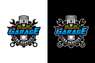 automotive garage car sevice design illustration