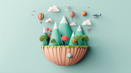 Wall Mural - an abstract illustration representing the evolution of global knowledge in advancing sustainable dev