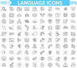 © Arslan - Language line icons vector and illustrator set