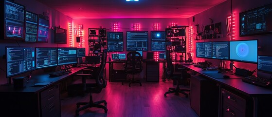 Aufkleber - Advanced wireless hacking lab with stateoftheart equipment, displaying intercepted signals, security vulnerabilities, and realtime data analysis
