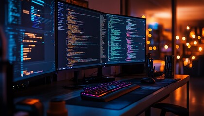 Aufkleber - Closeup of a zeroday exploit in action, with sophisticated code, unauthorized access, and realtime data breaches displayed on multiple screens
