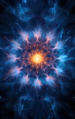 Poster - Abstract fractal flower