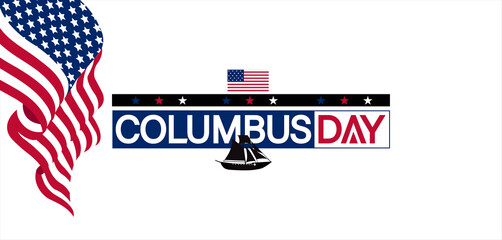 Wall Mural - A vibrant illustration celebrating Columbus Day, highlighting the discovery of America by Columbus