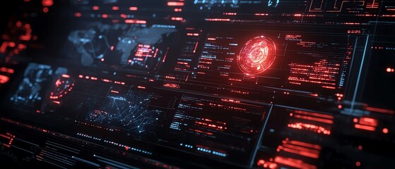 Poster - Futuristic global marketing automation software interface, showcasing business development tools, CRM systems, and advanced digital processes in a sleek, hightech environment